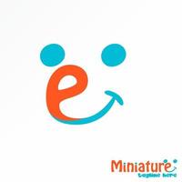 Unique Letter E font in Cute animal face image graphic icon logo design abstract concept vector stock. Can be used as a symbol related to cuteness.