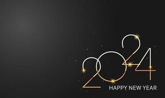 2024 Happy New Year Background Design. Greeting Card, Banner, Poster. Vector Illustration.