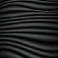 Abstract background of black fabric texture. Wallpaper luxury by soft curve of canvas and wave. Illustration background of black cloth and satin. vector