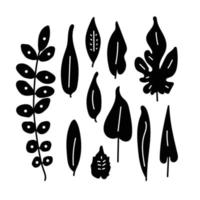 abstract leaves icons set on white background. Vector flat graphic cartoon illustration design