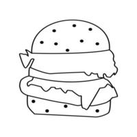 Burger icon in flat style. Hamburger icon on white isolated background. Cheeseburger business concept. vector