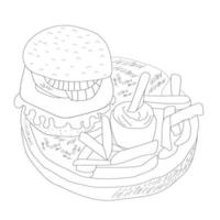 Burger icon in flat style. Hamburger icon on white isolated background. Cheeseburger business concept. vector