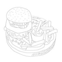 Burger icon in flat style. Hamburger icon on white isolated background. Cheeseburger business concept. vector