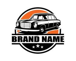 American luxury classic car silhouette. isolated white background view from side. Best for badge, emblem, icon, sticker design. vector