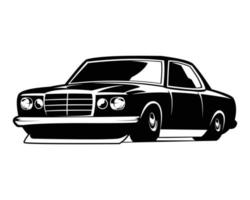 viejo coche clásico de lujo aislado en la vista de fondo blanco desde el lateral. mejor para logos, insignias, pegatinas, iconos. ilustración vectorial disponible en eps 10. vector