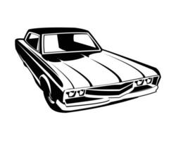 vintage muscle car silhouette. isolated white background view from side. Best for logo, badge, emblem, icon, sticker design and car industry. available in eps 10. vector