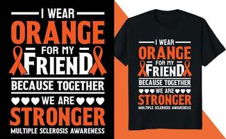 I Wear Orang Multiple Sclerosis Awareness vector