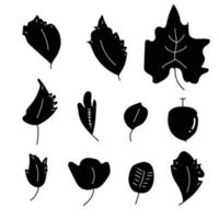 abstract leaves icons set on white background. Vector flat graphic cartoon illustration design