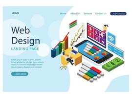 el concepto moderno de análisis de gráficos isométricos y procesamiento de datos en línea. ilustración vectorial basada en línea adecuada para diagramas, infografías, activos de juegos y otros activos relacionados con gráficos vector