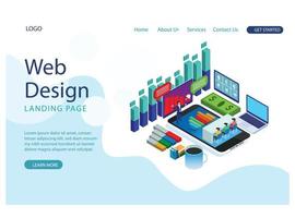 The modern concept of isometric graph analysis and online data processing. online based vector illustration Suitable for Diagrams, Infographics, Game Asset, And Other Graphic Related Assets