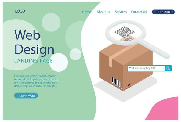 Website template design. Modern Parcel package order tracking flat 3d isometry isometric business online store shop delivery concept Suitable for Diagrams, Other Graphic Related Assets