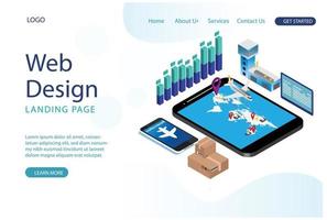 Website template design. Modern Isometric concept of Cloud Technology Illustration, Web Banners, Suitable for Diagrams, Infographics, Book Illustration, Game Asset, And Other Graphic Related Assets vector
