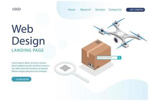 Website template design. Modern Parcel package order tracking flat 3d isometry isometric business online store shop delivery concept Suitable for Diagrams, Other Graphic Related Assets