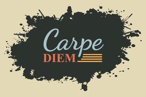 Carpe Diem with splash brush background. vector