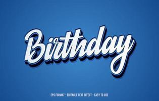 estilo de efecto de texto editable en 3d de cumpleaños gratis, plantilla de estilo de texto en 3d, plantilla de estilo de texto en 3d vector