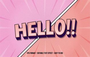 Editable text effect, Comic text effect, 3d text style template free vector