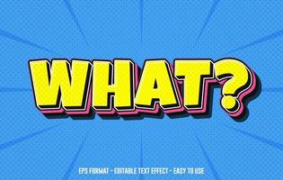 Editable text effect, Comic text effect, 3d text style template Free vector