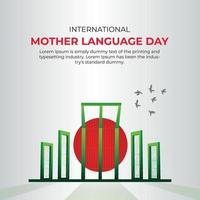 21 de febrero día internacional de la lengua materna diseño de publicaciones en redes sociales vector