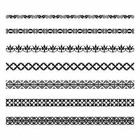 Vintage ornate seamless border vector set concept pattern in traditional style. curls and spirals ornament isolated on white background