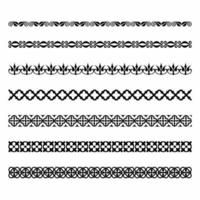 Vintage ornate seamless border vector set concept pattern in traditional style. curls and spirals ornament isolated on white background