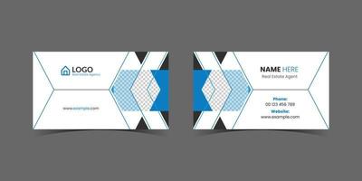 Modern Creative and Clean Double-sided Business Card Template. Blue, Black, and White Colors combination. Flat Design template. Stationery Design vector