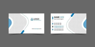 Modern Creative and Clean Double-sided Business Card Template. Blue, Black, and White Colors combination. Flat Design template. Stationery Design vector