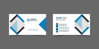 Modern Creative and Clean Double-sided Business Card Template. Blue, Black, and White Colors combination. Flat Design template. Stationery Design vector