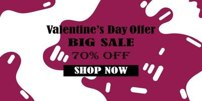 Happy Valentine's Day celebration sale header or banner set with a discount offer. Promotion and shopping template or background for Love and Valentine's day concept Vector illustration