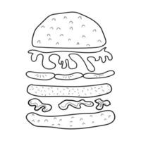 Burger icon in flat style. Hamburger icon on white isolated background. Cheeseburger business concept. vector