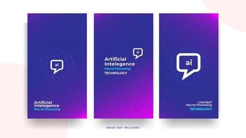 AI ChatBot Technology Can be used for Social Media Design Stories Template vector