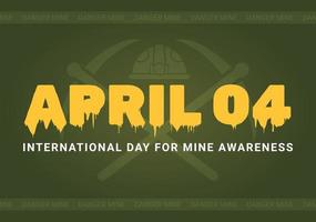 día internacional de concientización sobre las minas el 04 de abril ilustración con no pisar minas terrestres para banner web en plantillas planas dibujadas a mano de dibujos animados vector