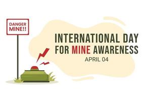 International Mine Awareness Day on April 04 Illustration with Do Not Step on Landmines for Web Banner in Flat Cartoon Hand Drawn Templates vector