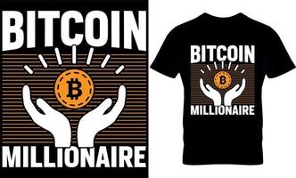 millonario bitcoin. plantilla de diseño de camiseta bitcoin. vector