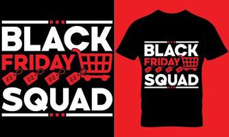 Black Friday typography t-shirt design with editable vector graphic. black friday squad.