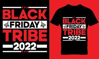 Black Friday typography t-shirt design with editable vector graphic. Black friday tribe.