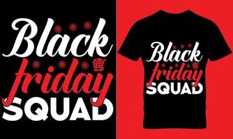 Black Friday typography t-shirt design with editable vector graphic. black friday squad.