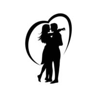couple silhouette design. romance icon, sign and symbol. vector