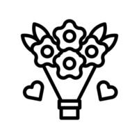 bouquet icon outline style valentine illustration vector element and symbol perfect.