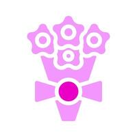 Bouquet icon solid pink style valentine illustration vector element and symbol perfect.