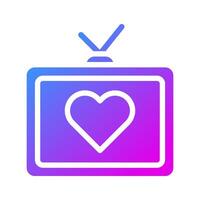 icono de tv estilo degradado sólido ilustración de san valentín elemento vectorial y símbolo perfecto. vector