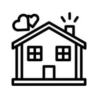 house icon outline style valentine illustration vector element and symbol perfect.