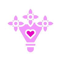 Bouquet icon solid pink style valentine illustration vector element and symbol perfect.