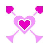 icono de flecha estilo rosa sólido ilustración de San Valentín elemento vectorial y símbolo perfecto. vector