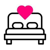 cama icono duotono rojo estilo san valentín ilustración vector elemento y símbolo perfecto.