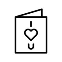 icono de tarjeta estilo de contorno ilustración de San Valentín elemento vectorial y símbolo perfecto. vector