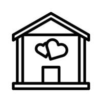 house icon outline style valentine illustration vector element and symbol perfect.