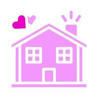 icono de la casa estilo rosa sólido ilustración de san valentín elemento vectorial y símbolo perfecto. vector