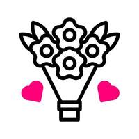 Bouquet icon duotone red style valentine illustration vector element and symbol perfect.