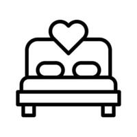 bed icon outline style valentine illustration vector element and symbol perfect.