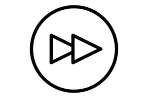Fast forward icon illustration. icon related to music player. Line icon style. Simple vector design editable